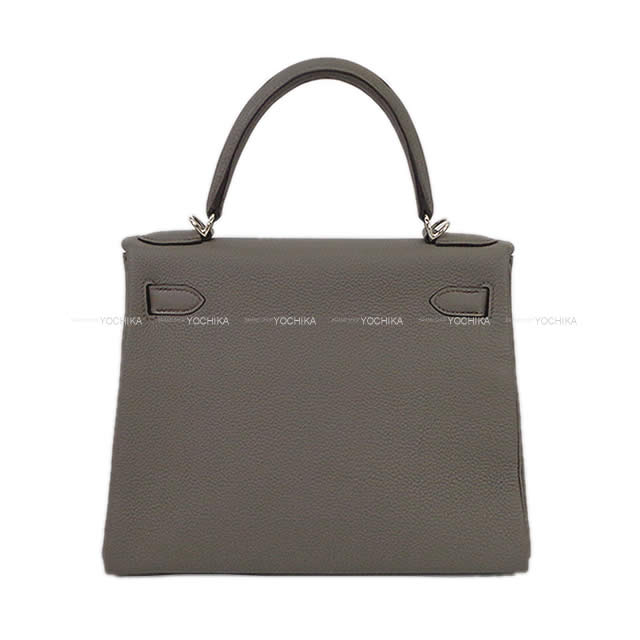 HERMES エルメス ケリー28 内縫い ハンドバッグ エタン トゴ シルバー金具 新品