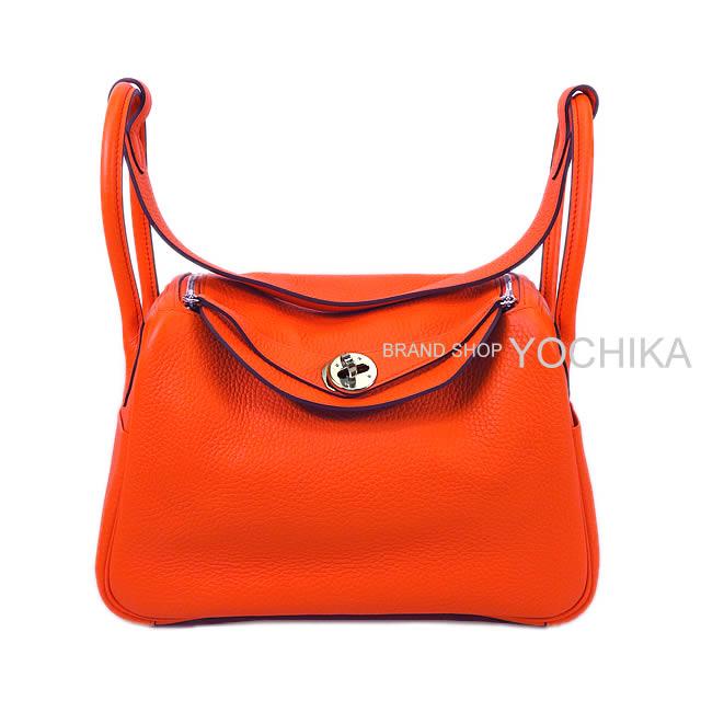 hermes エルメス 2way ショルダーバッグ リンディ26 ヴェルソ オレンジ