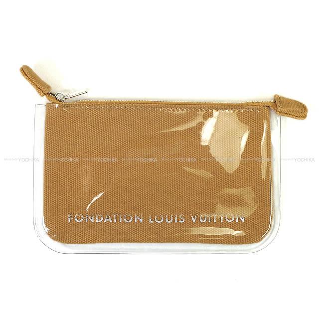 Louis Vuitton ルイ ヴィトン フォンダシオン 限定 クリア ポーチ ベージュ シルバー金具 新品