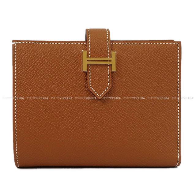 HERMES エルメス 二つ折り財布 ベアンコンパクト ゴールド エプソン ゴールド金具 W刻印 新品