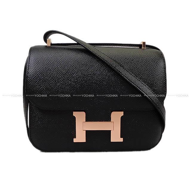 Hermes エルメス ショルダーバッグ コンスタンス 3 ミニ 18 黒 ブラック エプソン ローズゴールド金具 新品