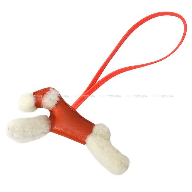 エルメス HERMES チャーム バディ セサミ アニョーミロ/ムートン Z刻印(2021年製) フォックステリア 犬 バッグチャーム もふもふ 未使用品