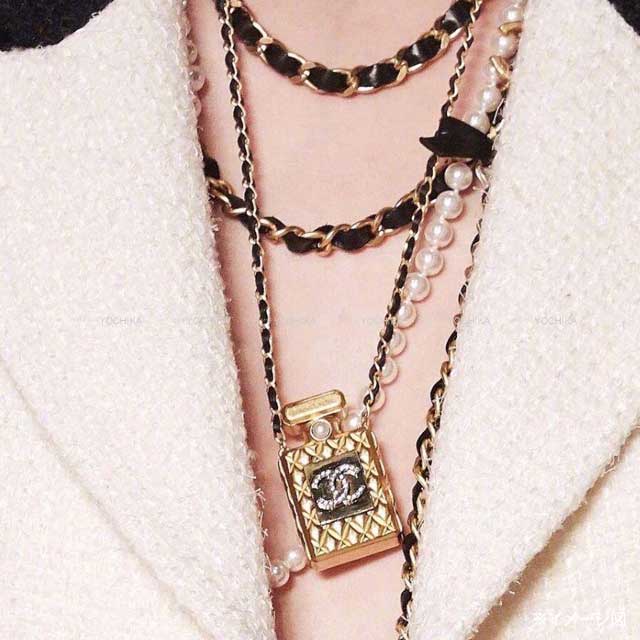 2022年 春夏 CHANEL シャネル ネックレス パフューム 香水 モチーフ ペンダント ゴールド ゴールド金具 AB8238 新品未使用