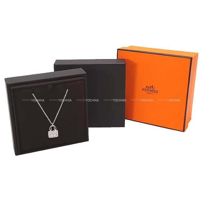 HERMES エルメス ネックレス ペンダント アミュレット コンスタンス K18ホワイトゴールド/ダイヤモンド0.44 ct 新品